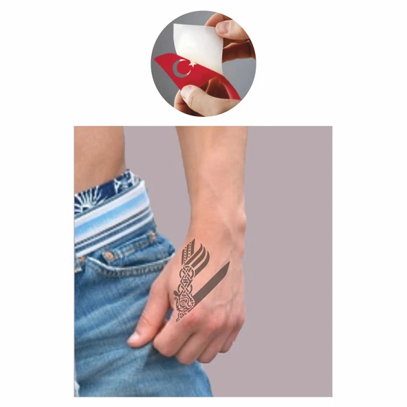 Yeni Zelanda Savaşçı Tattoo Geçici Dövme Şablonları Kına Kalıpları - Resim 2