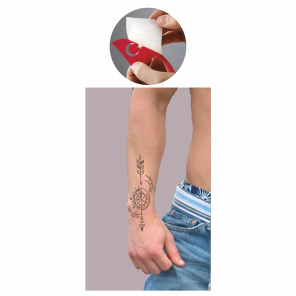 Şans Getiren Pusula Tattoo Geçici Dövme Şablonları Kına Kalıpları - 2
