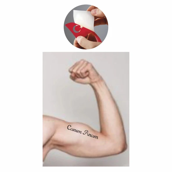 Canım Anam  Tattoo Geçici Dövme Şablonları Kına Kalıpları - Resim 2