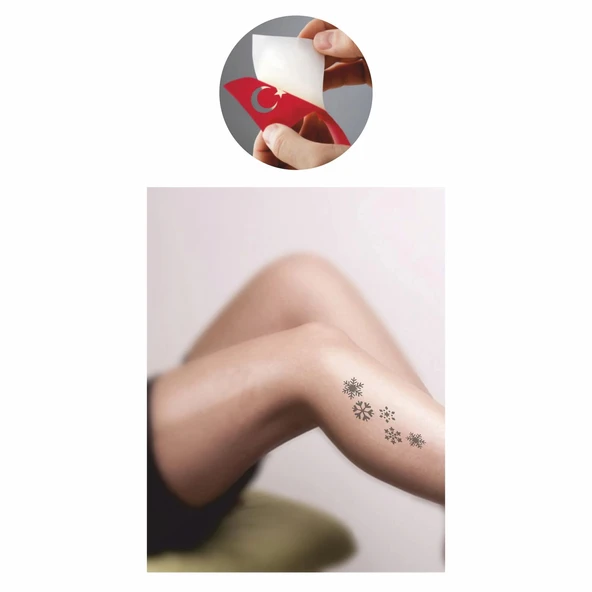 Kar Taneleri Tattoo Geçici Dövme Şablonları Kına Kalıpları - 2