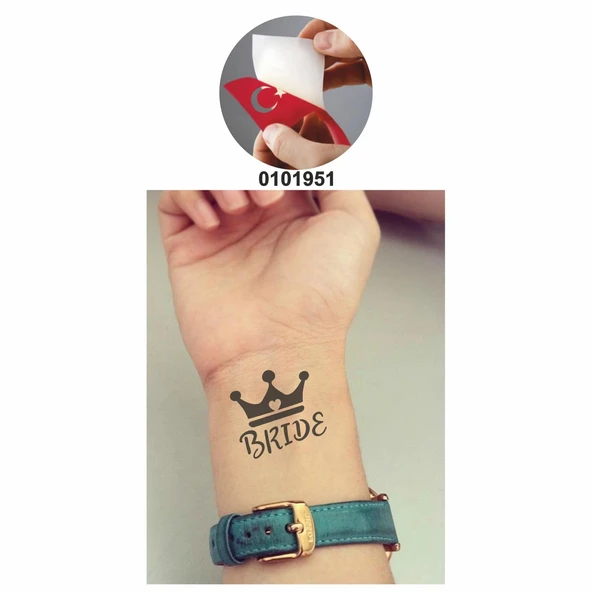 Gelin Tacı  Tattoo Geçici Dövme Şablonları Kına Kalıpları - Resim 2