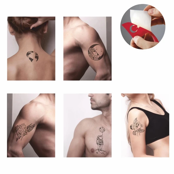 Gökyüzü Modelleri Dövme Şablonu Kına Deseni - Resim 2