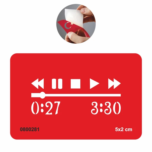 Müzik Play Stop  Tattoo Geçici Dövme Şablonları Kına Kalıpları ürün görseli 1