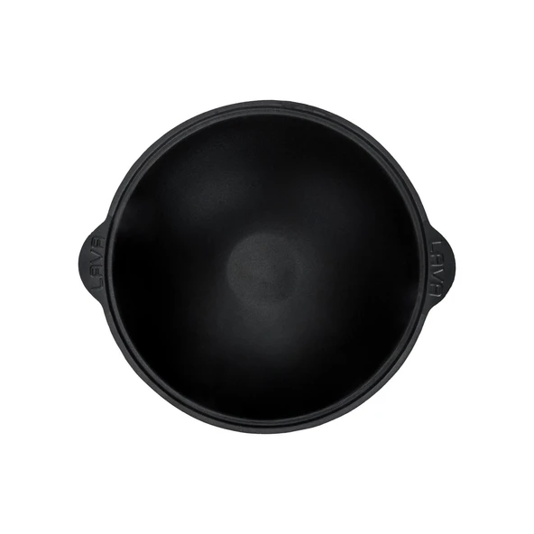 Lava Döküm Yuvarlak Özbek Kazanı / Tencere. Döküm Demir Yekpare Kulplu Çap(Ø)28cm.-Bordo - Resim 3