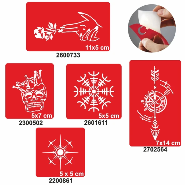 Kaşif Desenleri Set Geçici Dövme Kına Şablonu ürün görseli 1