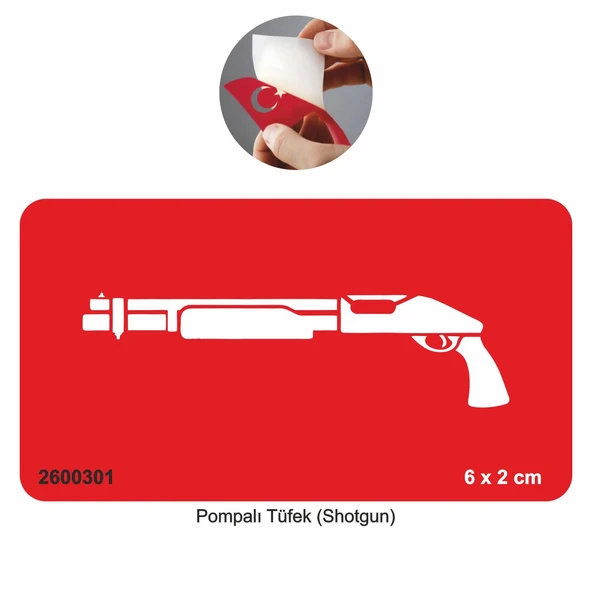 Pompalı Tüfek Silah  Tattoo Geçici Dövme Şablonları Kına Kalıpları ürün görseli 1