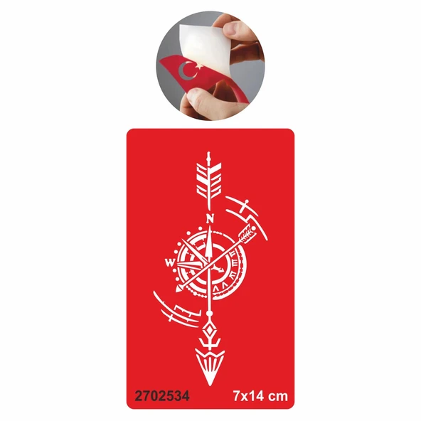 Şans Getiren Pusula Tattoo Geçici Dövme Şablonları Kına Kalıpları - 1