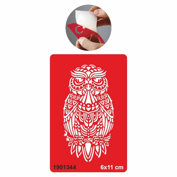 Büyük Baykuş Tattoo Geçici Dövme Şablonları Kına Kalıpları ürün görseli 1