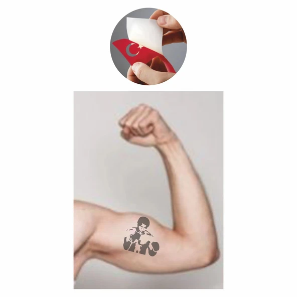 Boksör Tattoo Geçici Dövme Şablonları Kına Kalıpları - Resim 2