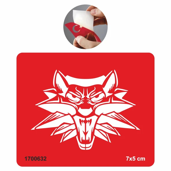 Witcher Ak Kurt Dövme  Tattoo Geçici Dövme Şablonları Kına Kalıpları ürün görseli 1