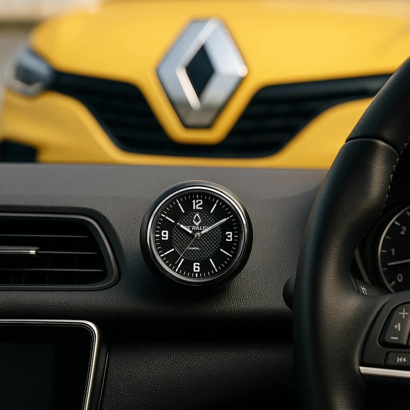 Renault Amblemli Torpido Üstü Retro Saat-Reflektörlü Akrep-Yelkovan-Şık Tasarım - 2