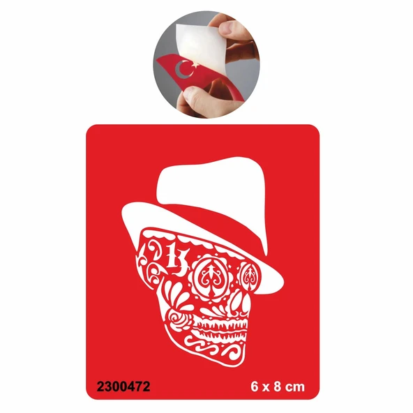 Çiçekli Kafatası Kuru Kafa Tattoo Geçici Dövme Şablonları Kına Kalıpları ürün görseli 1