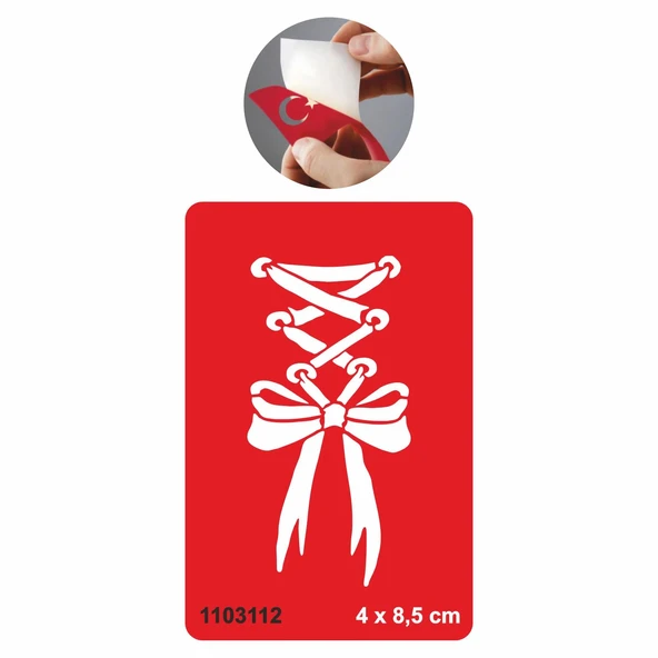 Romantik Fiyonk Tattoo Geçici Dövme Şablonları Kına Kalıpları ürün görseli 1