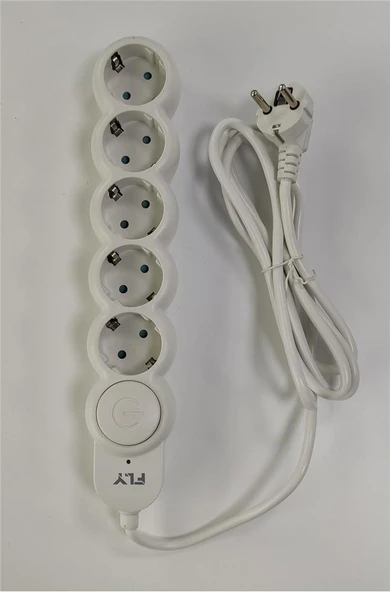 Fly 3394-01 5li 2mt Anahtarlı  Akım Korumalı Priz 2500w - 2