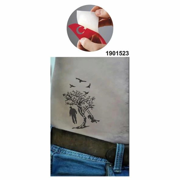 Yaşam Ve Ölüm Ağaç Tattoo Geçici Dövme Şablonları Kına Kalıpları - Resim 2