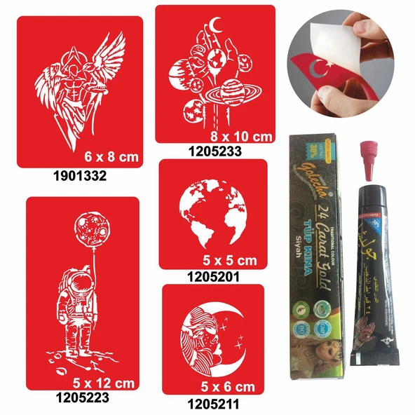 Evrenin Sırları Hint Kınası ile Geçici Dövme Yapma Seti ürün görseli 1