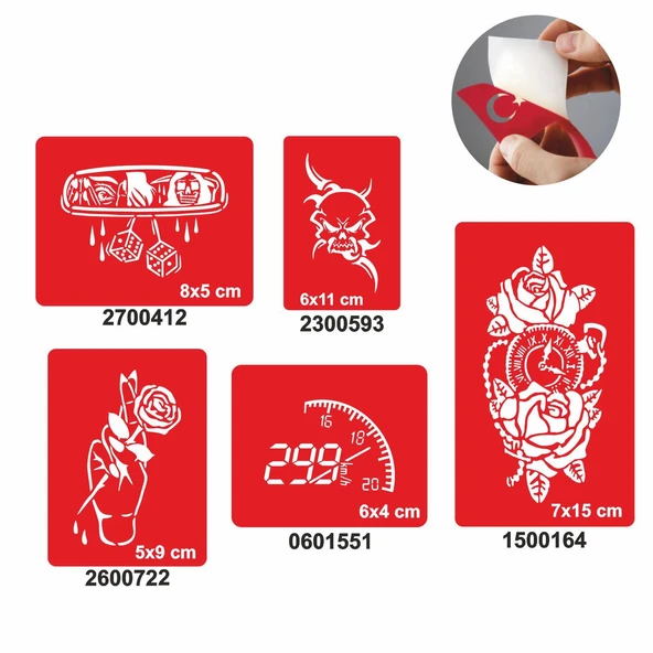 Hayatın İçinden Modeller Set Geçici Dövme Kına Şablonu ürün görseli 1