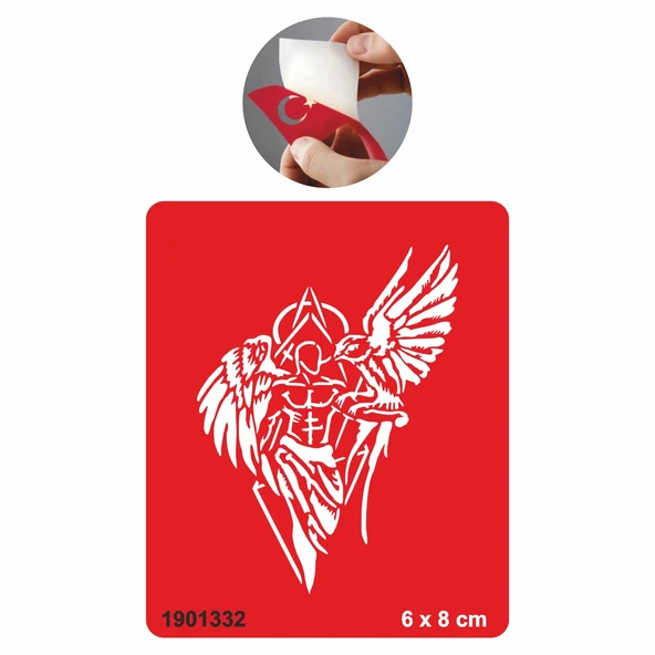 Kanatlı Adam  Tattoo Geçici Dövme Şablonları Kına Kalıpları ürün görseli 1