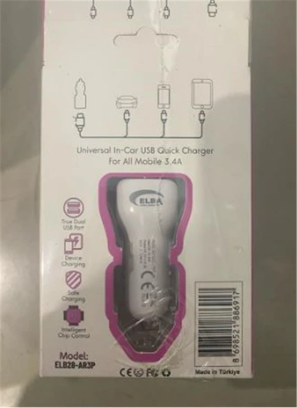 ELB28-AR3P ELBA 3.4A  2USB ARAÇ BAŞLIK - 2