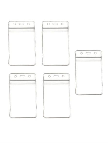 Pvc Yaka Kartlığı Yaka Kartı Kılıfı Kart Koruyucu 7x11 cm - 5 Adet ürün görseli