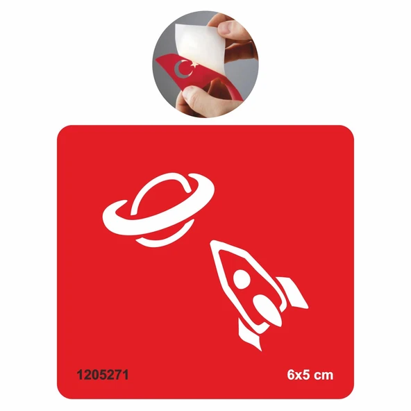 Uzay Roket  Tattoo Geçici Dövme Şablonları Kına Kalıpları ürün görseli 1