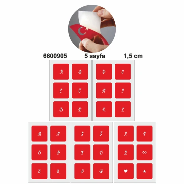 Mini Taçlı Harf  Dövme Şablonu Seti ürün görseli 1