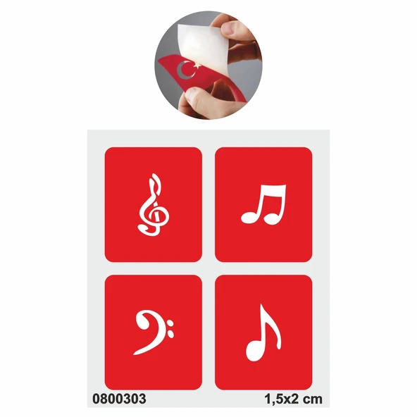 Seslerin Mimarı Notalar Tattoo Geçici Dövme Şablonları Kına Kalıpları ürün görseli 1