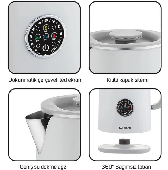 Conti CK-300 Therma 1500 W Beyaz 1.7 lt Kettle - 2
