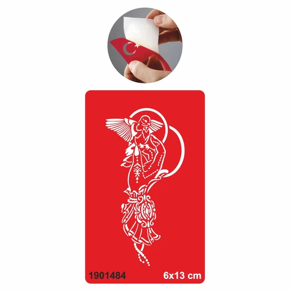 Güvercinin Sevdası Tattoo Geçici Dövme Şablonları Kına Kalıpları ürün görseli 1