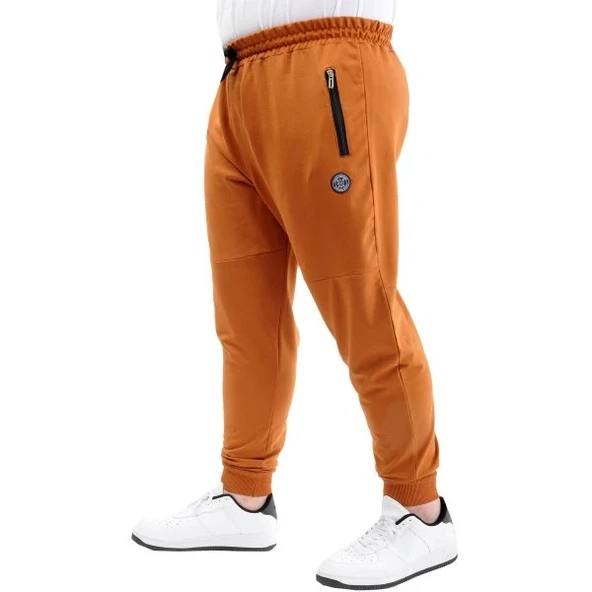 Büyük Beden Eşofman Altı Dar Paça Zippered 22501 Tarçın - 3