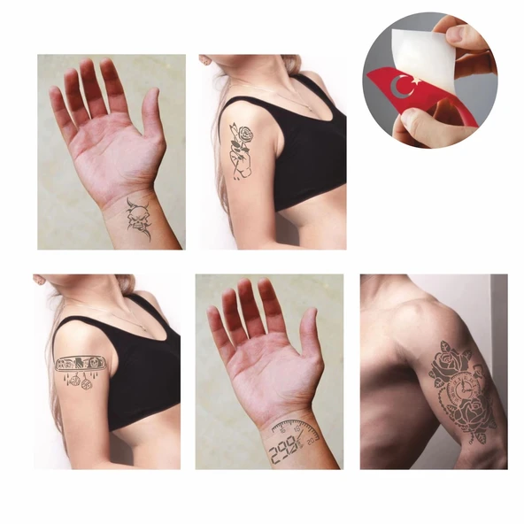 Hayatın İçinden Modeller Set Geçici Dövme Kına Şablonu - Resim 2