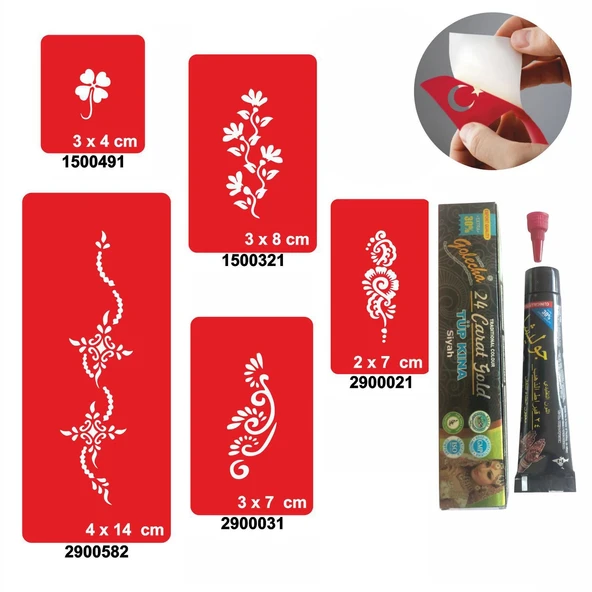 El Ayak Süsleme Desenleri Kına ile Geçici Dövme Yapma Seti ürün görseli 1