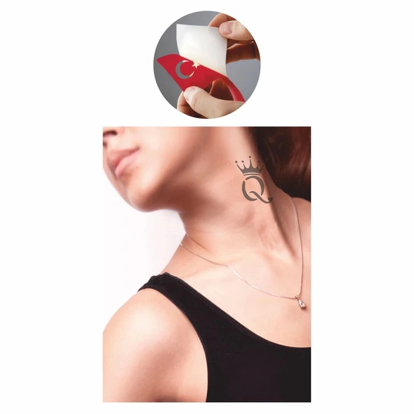 Lider Kraliçe Tacı Tattoo Geçici Dövme Şablonları Kına Kalıpları - Resim 2