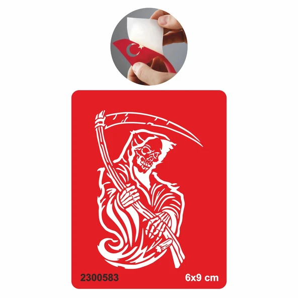 Korkusuz Azrail Tattoo Geçici Dövme Şablonları Kına Kalıpları ürün görseli 1