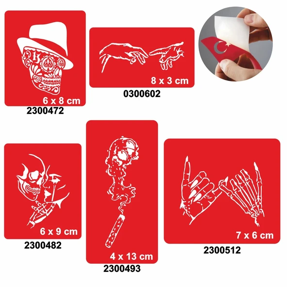 Kafatası Modelleri Dövme Şablonu Kına Deseni ürün görseli 1