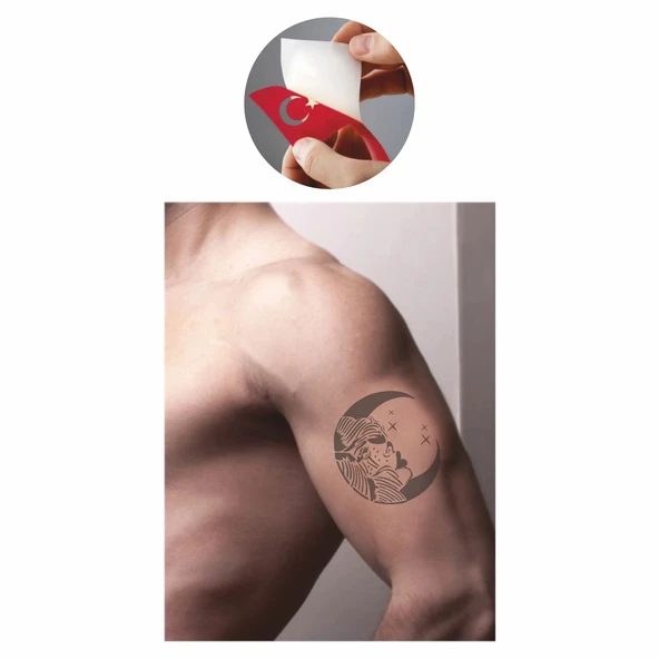 Gece Saçlı Kadın Tattoo Geçici Dövme Şablonları Kına Kalıpları - 2