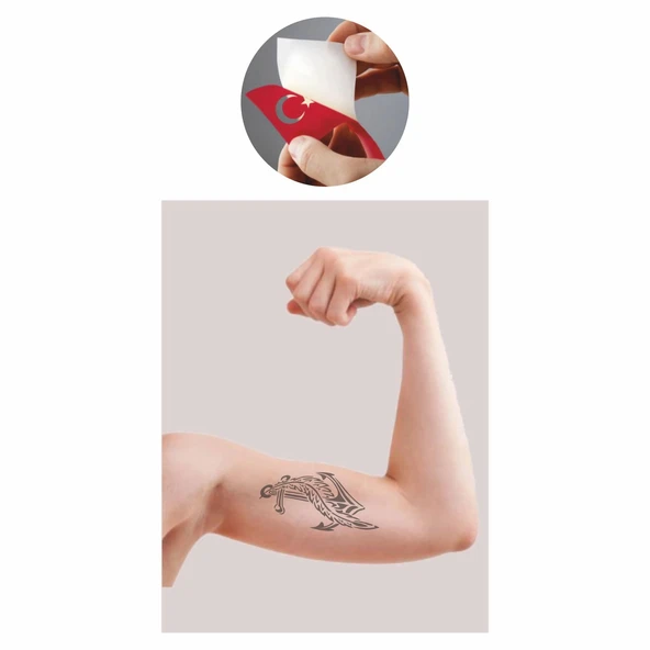 Deniz Tutkusu Çapa  Tattoo Geçici Dövme Şablonları Kına Kalıpları - 2