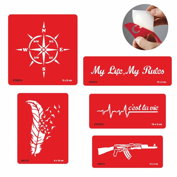 Şanslı Dövmeler 5'li Set Geçici Dövme Kına Şablonu ürün görseli 1