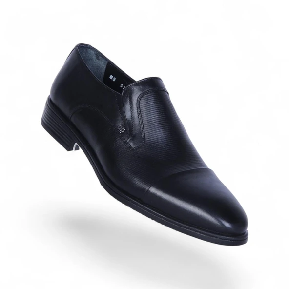 Censay 575 Siyah Antik Kauçuk %Deri Erkek Klasik Ayakkabı ürün görseli