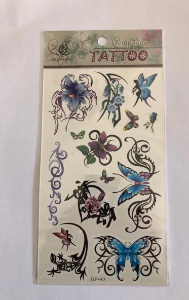 Tribal Kelebekler Yapıştırma Sticker Dövme Geçici Dövme Temporary Tattoos ürün görseli 1