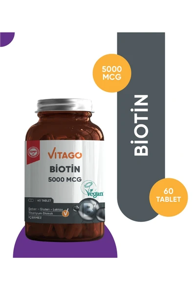 VİTAGO Premium Biotin 5000 Mcg 60 Tablet