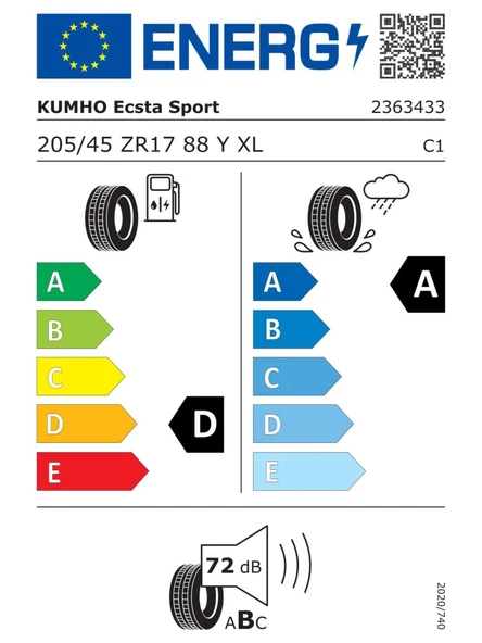 KUMHO 205/45R17 88Y XL ECSTA PS72 (EV) 2025 YAZ LASTİĞİ - Resim 2