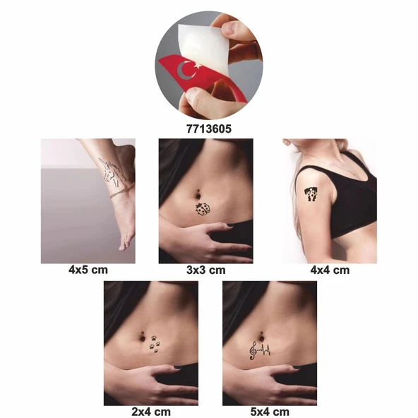 Müzikseverler 5 li Set Geçici Dövme Kına Şablonu - Resim 2