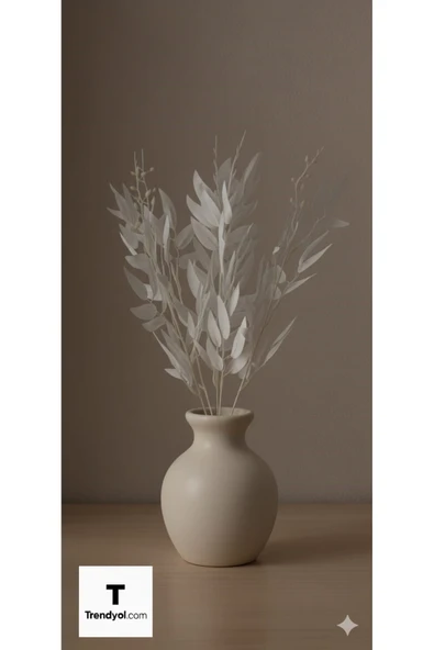 yapay beyaz zeytin dalı 50 cm 5 dallı aranjman dekor özel gün çiçeği ürün görseli