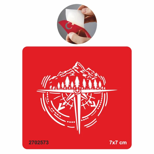 Kamp Pusula  Tattoo Geçici Dövme Şablonları Kına Kalıpları ürün görseli 1