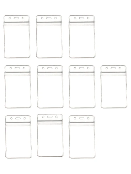 Pvc Yaka Kartlığı Yaka Kartı Kılıfı Kart Koruyucu 7x11 cm - 10 Adet ürün görseli