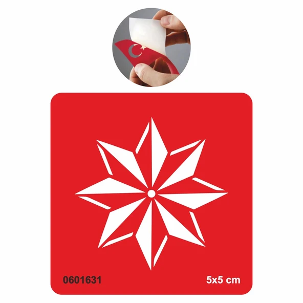 Selçuklu Yıldızı Sembolü Tattoo Geçici Dövme Şablonları Kına Kalıpları ürün görseli 1