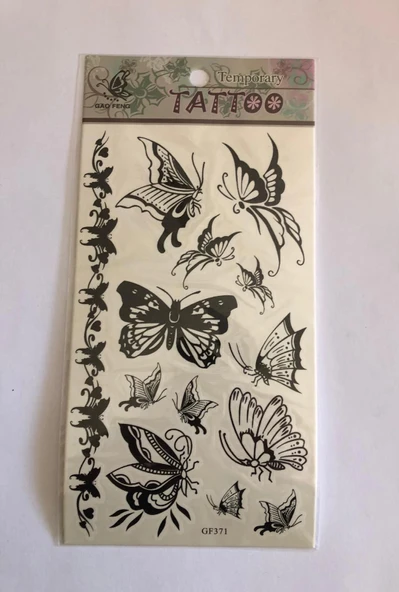 Renksiz Kelebekler Yapıştırma Sticker Dövme Geçici Dövme Temporary Tattoos ürün görseli 1