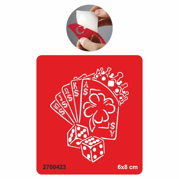 İskambil Zar Kumar  Tattoo Geçici Dövme Şablonları Kına Kalıpları ürün görseli 1