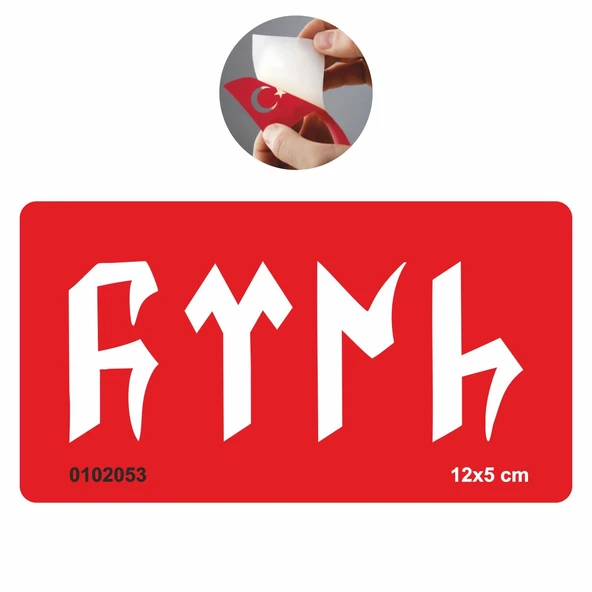 Büyük Göktürkçe Türk Yazısı  Tattoo Geçici Dövme Şablonları Kına Kalıpları ürün görseli 1